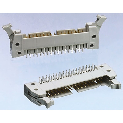 Harting SEK 19 Series Right Angle Through Hole PCB Header, 50 Contact(s), 2.54mm Pitch, 2 Row(s), Shrouded