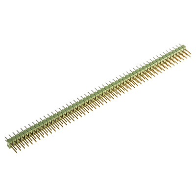 TE Connectivity AMPMODU MOD II Series Straight Through Hole Pin Header, 100 Contact(s), 2.54mm Pitch, 2 Row(s),