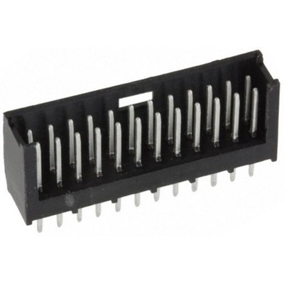 TE Connectivity AMPMODU MOD II Series Straight Through Hole PCB Header, 24 Contact(s), 2.54mm Pitch, 2 Row(s), Shrouded