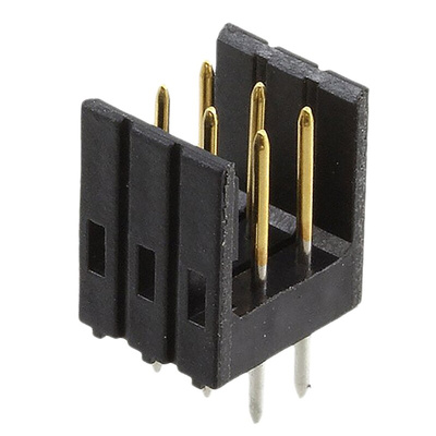 TE Connectivity AMPMODU MOD II Series Straight Through Hole PCB Header, 6 Contact(s), 2.54mm Pitch, 2 Row(s), Shrouded