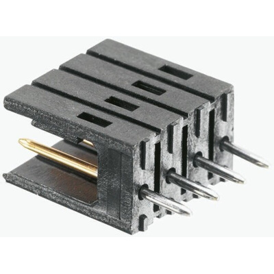 TE Connectivity AMPMODU MOD II Series Right Angle Through Hole PCB Header, 5 Contact(s), 2.54mm Pitch, 1 Row(s),