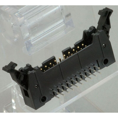 JAE PS Series Right Angle Through Hole PCB Header, 30 Contact(s), 2.54mm Pitch, 2 Row(s), Shrouded