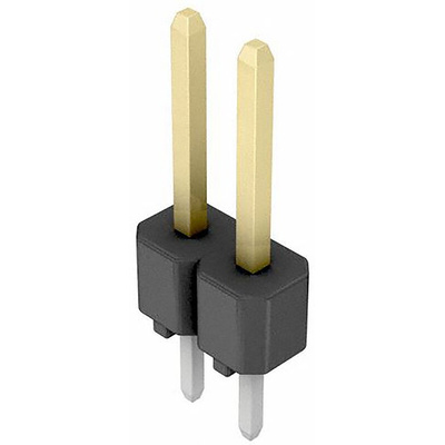 Hirose A2 Series Straight Through Hole Pin Header, 2 Contact(s), 2.54mm Pitch, 1 Row(s), Unshrouded