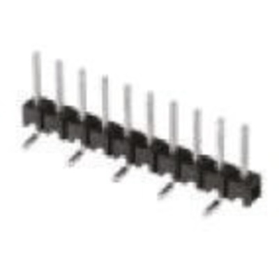 TE Connectivity AMPMODU MOD II Series Right Angle Through Hole Pin Header, 8 Contact(s), 2.54mm Pitch, 1 Row(s),