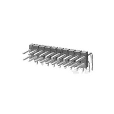 TE Connectivity AMPMODU MOD II Series Right Angle Through Hole Pin Header, 24 Contact(s), 2.54mm Pitch, 2 Row(s),