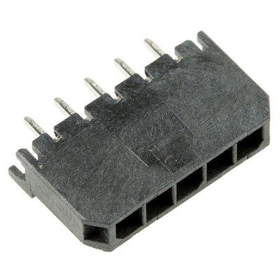 Molex Micro-Fit 3.0 Series Straight Through Hole PCB Header, 5 Contact(s), 3.0mm Pitch, 1 Row(s), Shrouded