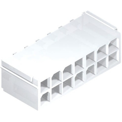 Molex Mini-Fit Jr. Series Straight Through Hole PCB Header, 16 Contact(s), 4.2mm Pitch, 2 Row(s), Shrouded