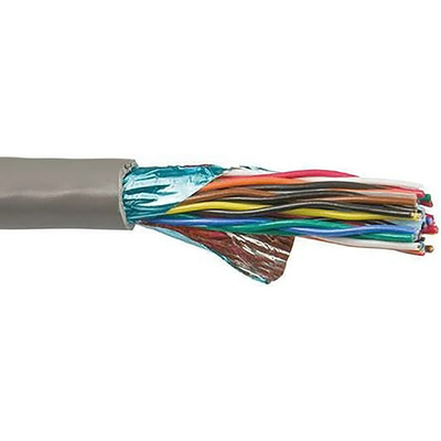Alpha Wire Twisted Pair Data Cable, 9 Pairs, 0.22 mm², 18 Cores, 24 AWG, Screened, 30m, Grey Sheath