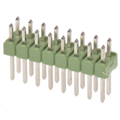 TE Connectivity AMPMODU MOD II Series Straight Through Hole Pin Header, 16 Contact(s), 2.54mm Pitch, 2 Row(s),