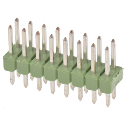TE Connectivity AMPMODU MOD II Series Straight Through Hole Pin Header, 16 Contact(s), 2.54mm Pitch, 2 Row(s),