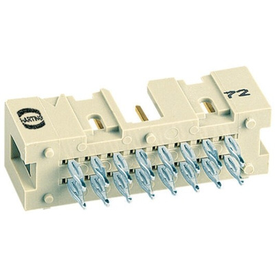 HARTING SEK 18 Series Straight Through Hole PCB Header, 10 Contact(s), 2.54mm Pitch, 2 Row(s), Shrouded