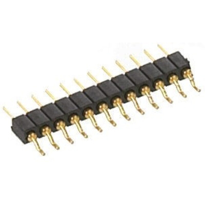 Preci-Dip Right Angle Surface Mount Pin Header, 11 Contact(s), 2.0mm Pitch, 1 Row(s), Unshrouded