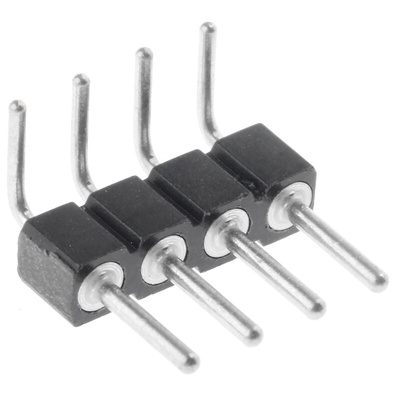 Preci-Dip Right Angle Through Hole Pin Header, 4 Contact(s), 2.54mm Pitch, 1 Row(s), Unshrouded