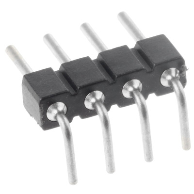 Preci-Dip Right Angle Through Hole Pin Header, 4 Contact(s), 2.54mm Pitch, 1 Row(s), Unshrouded