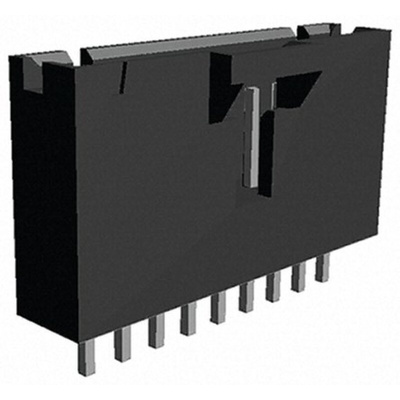 TE Connectivity AMPMODU MTE Series Straight Through Hole PCB Header, 9 Contact(s), 2.54mm Pitch, 1 Row(s), Shrouded