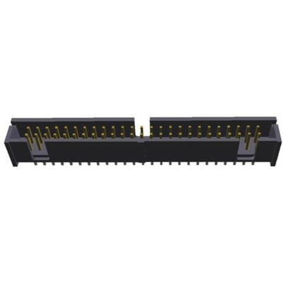 TE Connectivity AMP-LATCH Series Straight Through Hole PCB Header, 50 Contact(s), 2.54mm Pitch, 2 Row(s), Shrouded