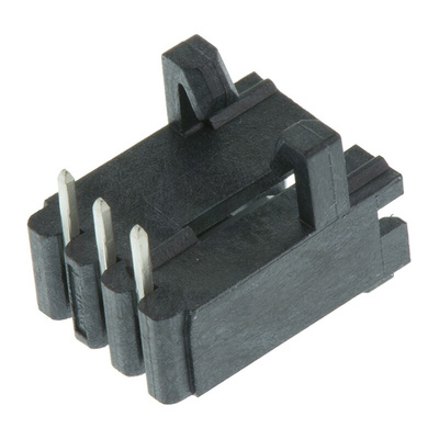 TE Connectivity AMPMODU MTE Series Right Angle Through Hole PCB Header, 3 Contact(s), 2.54mm Pitch, 1 Row(s), Shrouded