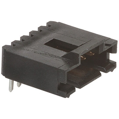 TE Connectivity AMPMODU MTE Series Right Angle Through Hole PCB Header, 8 Contact(s), 2.54mm Pitch, 1 Row(s), Shrouded