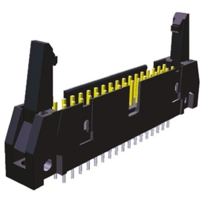 TE Connectivity AMP-LATCH Series Straight Through Hole PCB Header, 34 Contact(s), 2.54mm Pitch, 2 Row(s), Shrouded