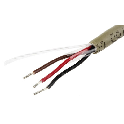 Alpha Wire Multicore Data Cable, 0.14 mm², 3 Cores, 26 AWG, Unscreened, 50m, Grey Sheath
