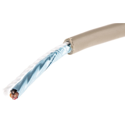 Alpha Wire Multicore Data Cable, 0.09 mm², 4 Cores, 28 AWG, Screened, 50m, Grey Sheath