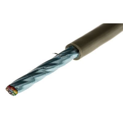 Alpha Wire Multicore Data Cable, 0.23 mm², 6 Cores, 24 AWG, Screened, 50m, Grey Sheath
