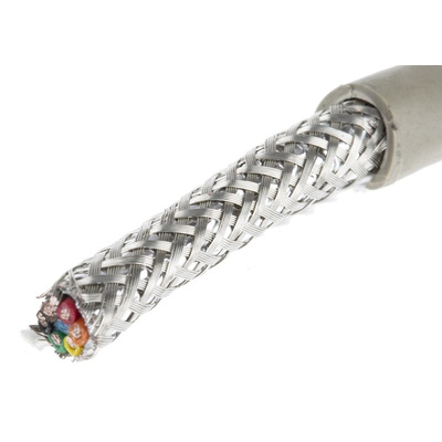 Alpha Wire Multicore Data Cable, 1.23 mm², 6 Cores, 16 AWG, Screened, 50m, Grey Sheath