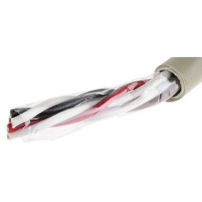 Alpha Wire Twisted Pair Data Cable, 3 Pairs, 0.81 mm², 6 Cores, 18 AWG, Unscreened, 50m, Grey Sheath