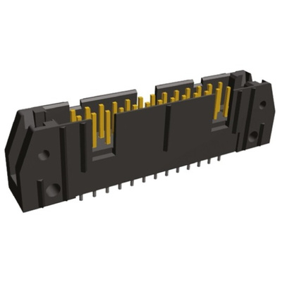 TE Connectivity AMP-LATCH Series Straight Through Hole PCB Header, 26 Contact(s), 2.54mm Pitch, 2 Row(s), Shrouded