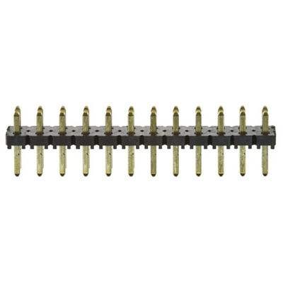 Samtec TLW Series Straight Through Hole Pin Header, 12 Contact(s), 2.54mm Pitch, 1 Row(s), Unshrouded