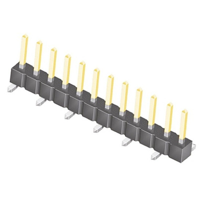 Samtec TSM Series Straight Surface Mount Pin Header, 12 Contact(s), 2.54mm Pitch, 1 Row(s), Unshrouded