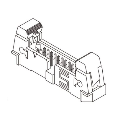 Samtec EHT Series Straight Through Hole PCB Header, 10 Contact(s), 2.0mm Pitch, 2 Row(s), Shrouded