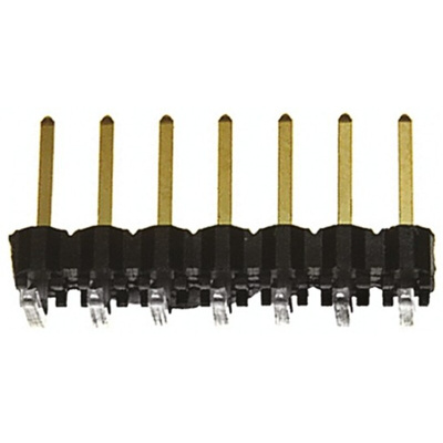 Samtec TSW Series Right Angle Through Hole Pin Header, 7 Contact(s), 2.54mm Pitch, 1 Row(s), Unshrouded