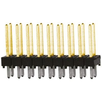 Samtec TSW Series Straight Through Hole Pin Header, 18 Contact(s), 2.54mm Pitch, 2 Row(s), Unshrouded