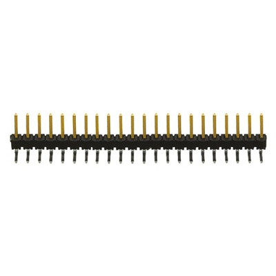 Samtec TSW Series Right Angle Through Hole Pin Header, 22 Contact(s), 2.54mm Pitch, 1 Row(s), Unshrouded