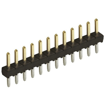 Hirose A4B Series Straight Through Hole Pin Header, 12 Contact(s), 2.0mm Pitch, 1 Row(s), Unshrouded