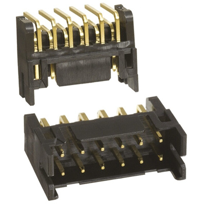 Hirose DF11 Series Right Angle Through Hole PCB Header, 12 Contact(s), 2.0mm Pitch, 2 Row(s), Shrouded