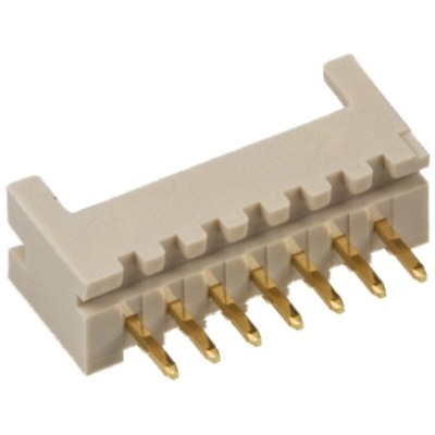 Hirose DF13 Series Straight Through Hole PCB Header, 8 Contact(s), 1.25mm Pitch, 1 Row(s), Shrouded