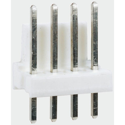 TE Connectivity MTA-100 Series Right Angle Through Hole Pin Header, 5 Contact(s), 2.54mm Pitch, 1 Row(s), Unshrouded