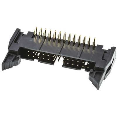 Amphenol ICC T816 Series Right Angle Through Hole PCB Header, 26 Contact(s), 2.54mm Pitch, 2 Row(s), Shrouded