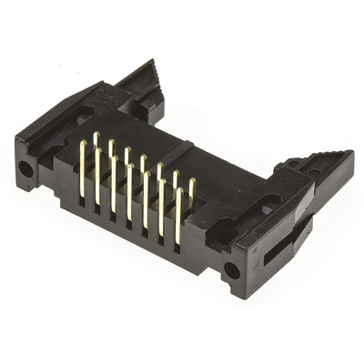 Amphenol T816 Series Right Angle Through Hole PCB Header, 14 Contact(s), 2.54mm Pitch, 2 Row(s), Shrouded