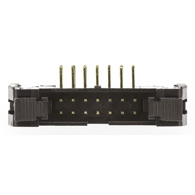 Amphenol T816 Series Right Angle Through Hole PCB Header, 14 Contact(s), 2.54mm Pitch, 2 Row(s), Shrouded