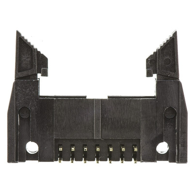 Amphenol T816 Series Right Angle Through Hole PCB Header, 14 Contact(s), 2.54mm Pitch, 2 Row(s), Shrouded