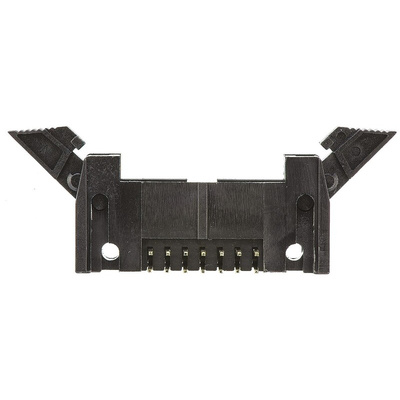 Amphenol T816 Series Right Angle Through Hole PCB Header, 14 Contact(s), 2.54mm Pitch, 2 Row(s), Shrouded