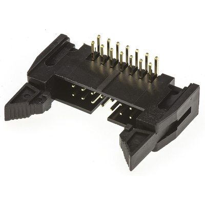 Amphenol T816 Series Right Angle Through Hole PCB Header, 14 Contact(s), 2.54mm Pitch, 2 Row(s), Shrouded
