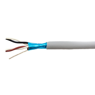 Alpha Wire Twisted Pair Data Cable, 2 Pairs, 0.241 mm², 4 Cores, 24 AWG, Screened, 30m, Grey Sheath