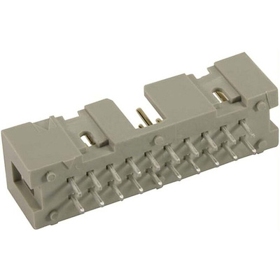Harting SEK 18 Series Straight Through Hole PCB Header, 10 Contact(s), 2.54mm Pitch, 2 Row(s), Shrouded