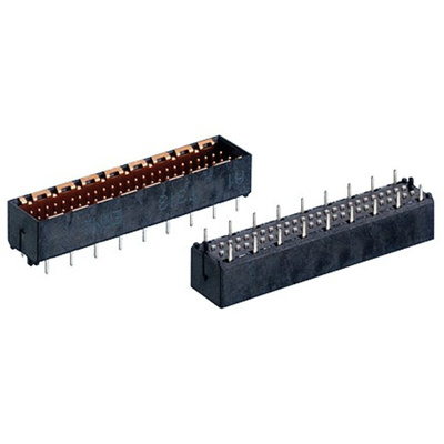 ERNI MicroSpeed Series Vertical Surface Mount, Through Hole PCB Header, 50 Contact(s), 1mm Pitch, 2 Row(s), Shrouded