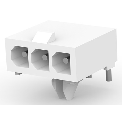 TE Connectivity Mini-Universal MATE-N-LOK Series Right Angle Through Hole PCB Header, 3 Contact(s), 4.14mm Pitch, 1