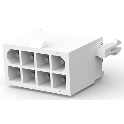 TE Connectivity Mini-Universal MATE-N-LOK Series Straight Through Hole PCB Header, 8 Contact(s), 4.14mm Pitch, 2